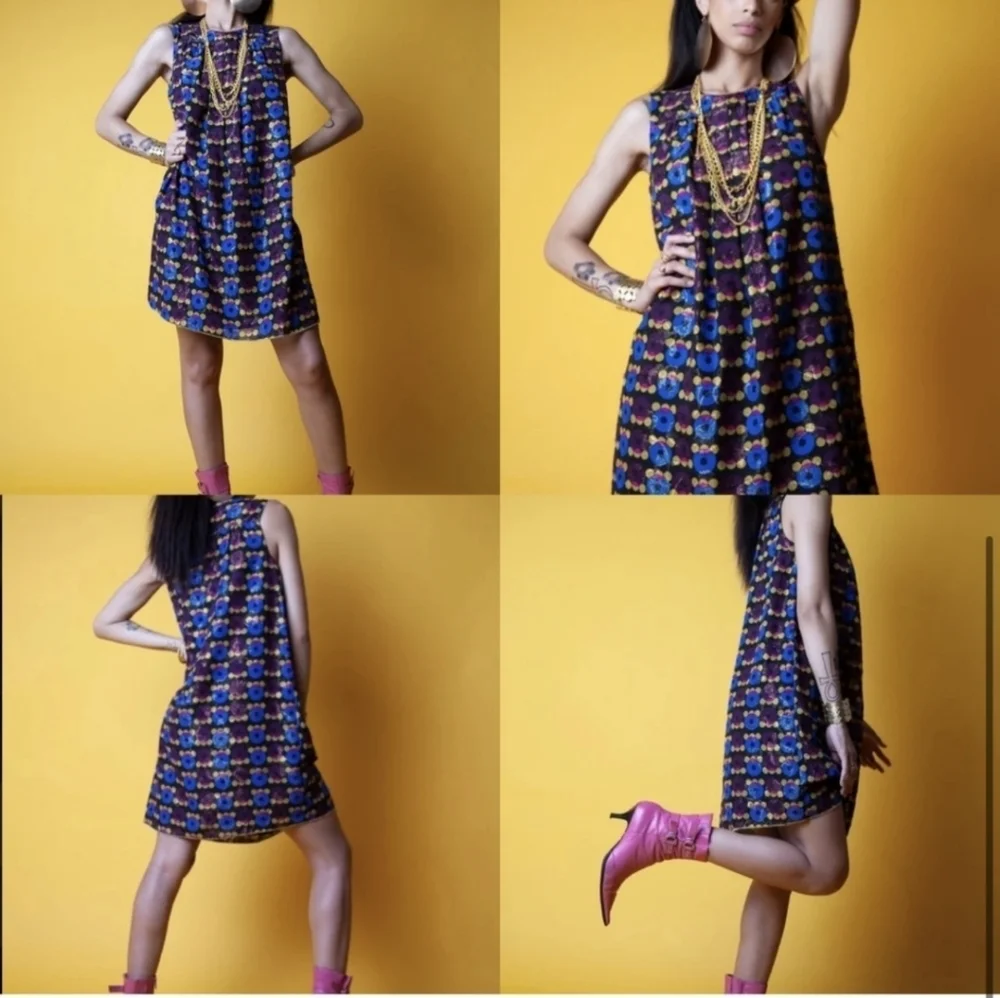 Anna Sui sleeveless metallic dress 20th Anniversary Collection - Picture 5 of 12